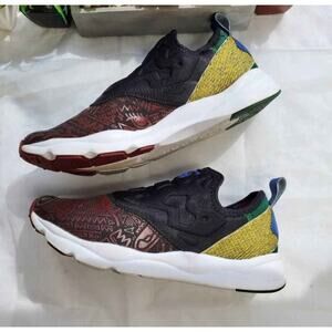Reebok Furylite Slip On African Pack Black/‎ White/ Merlot/ Green